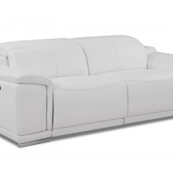 9762-WHITE-S White Power Reclining Sofa