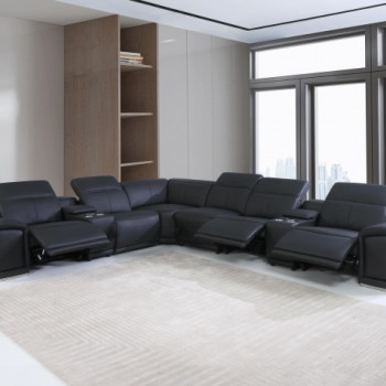 9762-BLACK-3PWR-8PC Black 3-Power Reclining 8PC Sectional /w 2-Consoles