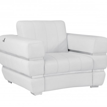 904-WHITE-CH White Italian Leather Chair 