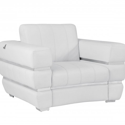 904-WHITE-CH White Italian Leather Chair 