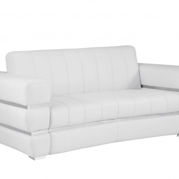 904-WHITE-L White Italian Leather Loveseat 