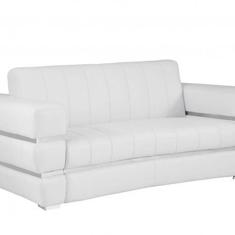 904-WHITE-L White Italian Leather Loveseat 