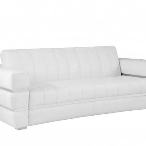 904-WHITE-S White Italian Leather Sofa 