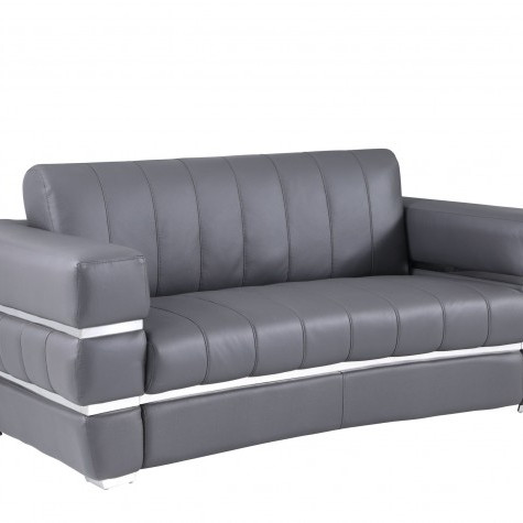 904-DK_GRAY-L Dark Gray Italian Leather Loveseat 