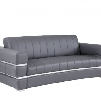 904-DK_GRAY-S Dark Gray Italian Leather Sofa 