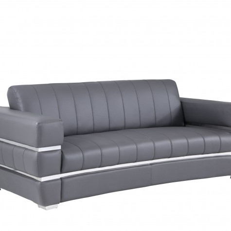 904-DK_GRAY-S Dark Gray Italian Leather Sofa 