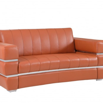 904-CAMEL-L Camel Italian Leather Loveseat