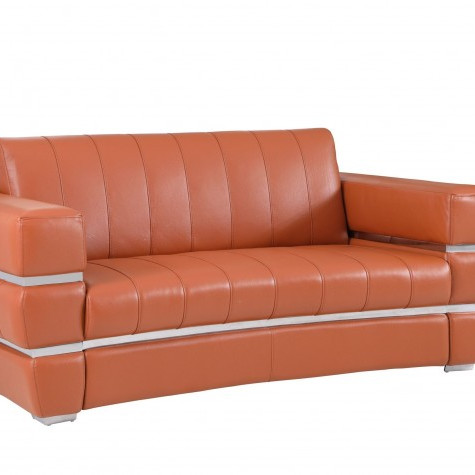 904-CAMEL-L Camel Italian Leather Loveseat