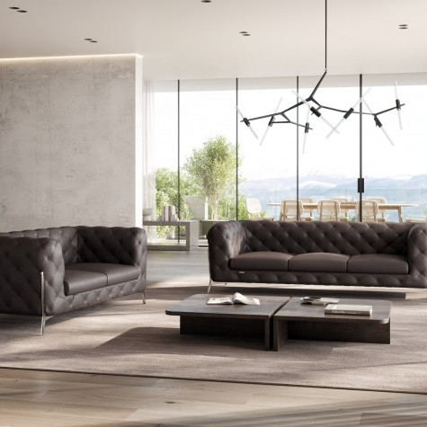 970-BROWN-S-L 2PC SETS SOFA + LOVESEAT