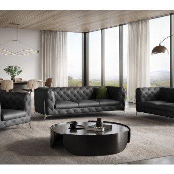 970-DK_GRAY-S-L-CH 3PC SETS SOFA + LOVESEAT + CHAIR