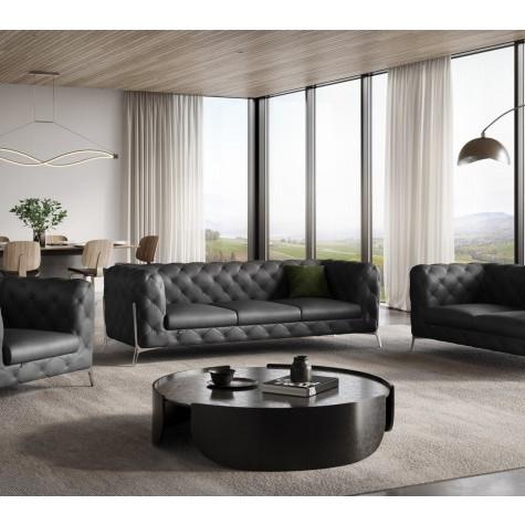 970-DK_GRAY-S-L-CH 3PC SETS SOFA + LOVESEAT + CHAIR