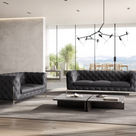 970-DK_GRAY-S-L 2PC SETS SOFA + LOVESEAT