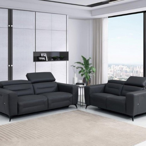 989-DK-GRAY-S-L 2PC SETS Power Reclining Sofa + LOVESEAT