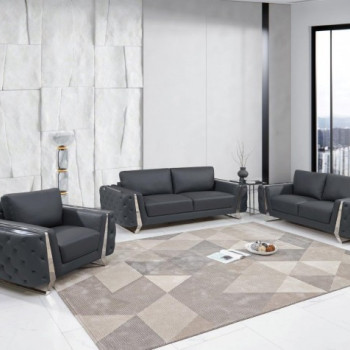 1050-DK-GRAY-S-L-CH 3PC SETS SOFA + LOVESEAT + CHAIR