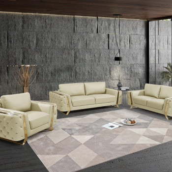 1050-BEIGE-S-L-CH 3PC SETS SOFA + LOVESEAT + CHAIR