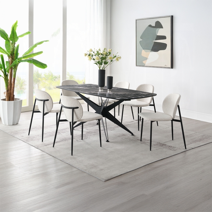 DN03045-7PC 7PC SETS Klaus Dining Table + 6 Side Chairs