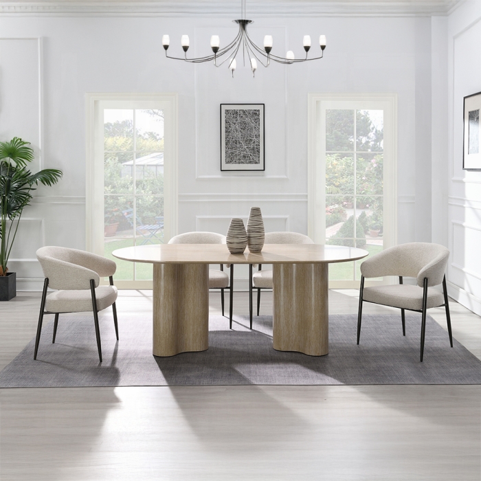 DN03675-7PC3 5PC SETS Jirina Dining Table + 4 Arm Chairs
