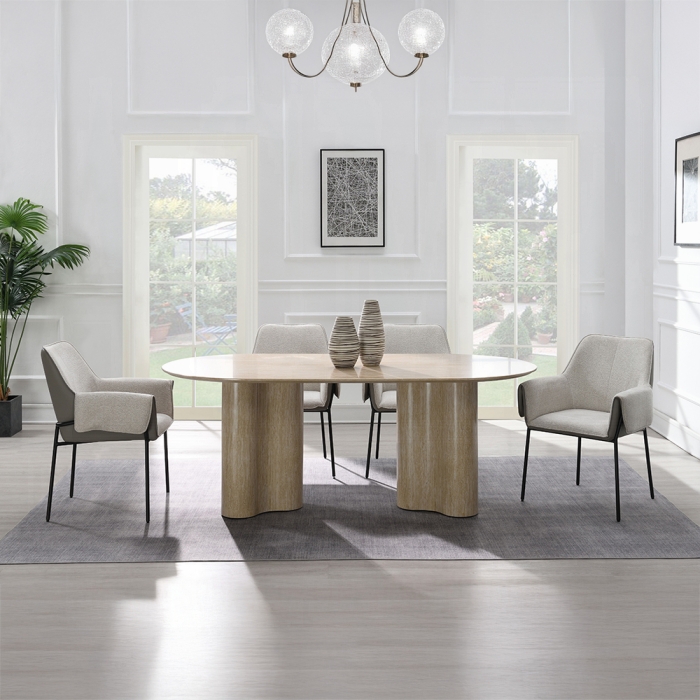 DN03675-7PC2 5PC SETS Jirina Dining Table + 4 Arm Chairs