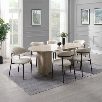 DN03675-7PC1 7PC SETS Jirina Dining Table + 6 Side Chairs