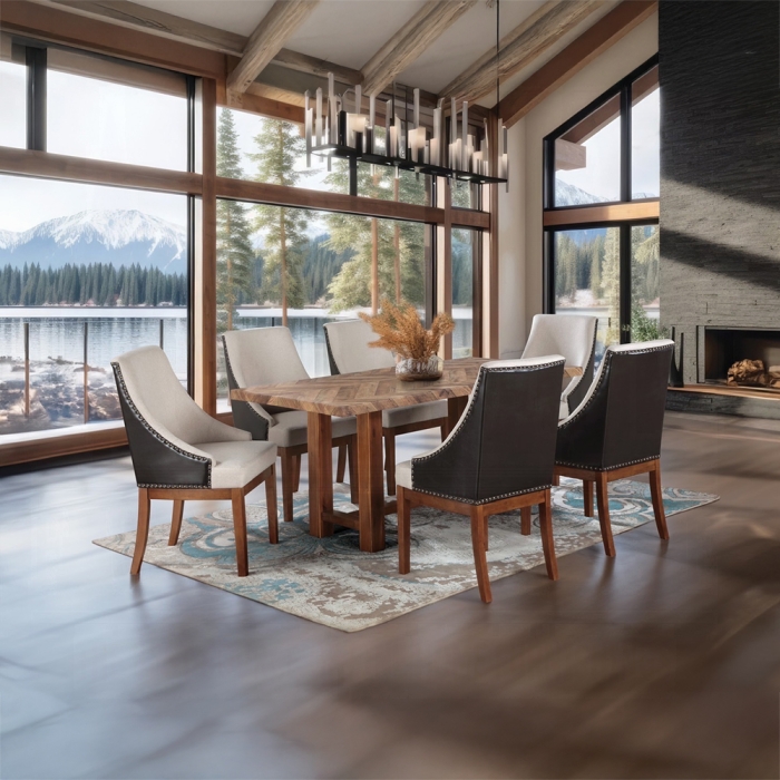 DN04395-7PC 7PC SETS Gilsea Dining Table + 6 Side Chairs