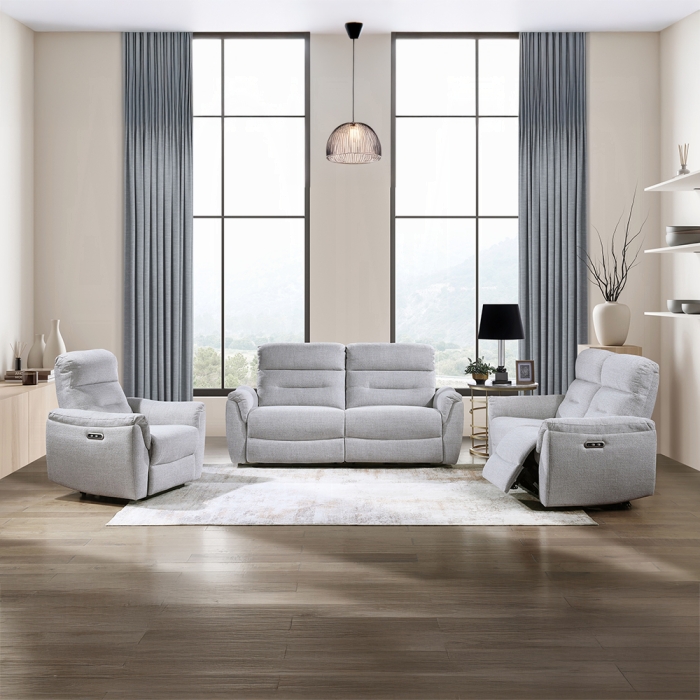 LV03585-3PC 3PC SETS Eastre Power Motion Sofa w/USB Port + Loveseat + Recliner