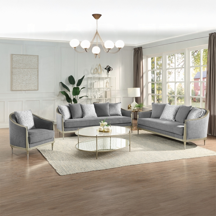 LV04820-3PC 3PC SETS Fernando Sofa w/5 Pillows + Loveseat + Chair