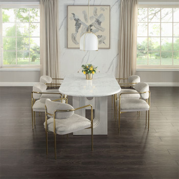 DN04205-7PC 7PC SETS Zayn Dining Table + 6 Arm Chair
