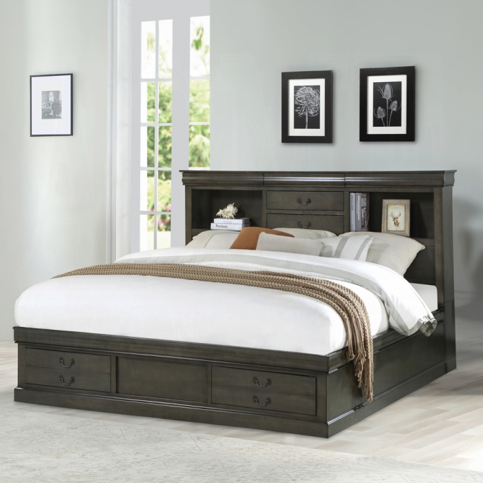 24927EK Louis Philippe III EK Bed W/Storage