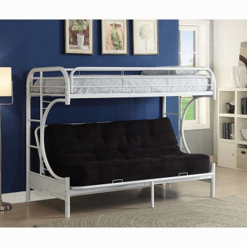 02093WH Eclipse Twin XL/Queen Futon Bunk Bed