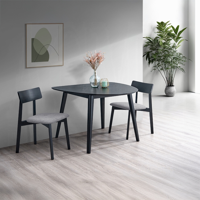 DN04185-3PC 3PC SETS Real Dining Table + 2 Side Chairs