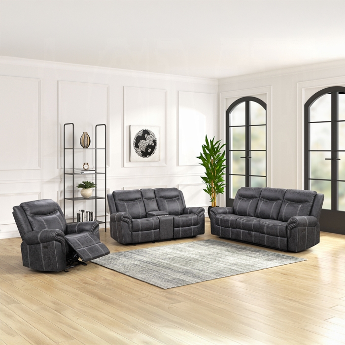 LV04670-3PC 3PC SETS Zubaida Power Motion w/Drop Down Table + Loveseat + Recliner