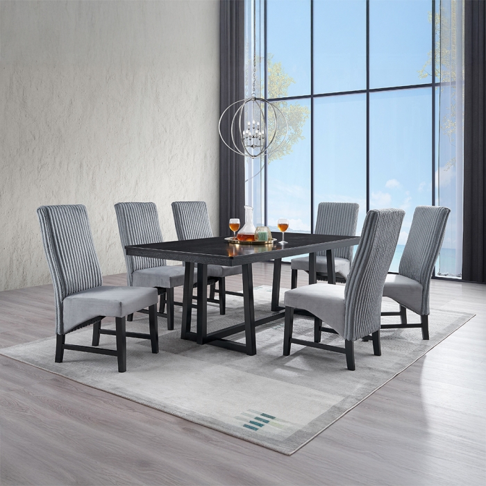 DN04345-7PC 7PC SETS Kini Dining Table + 6 Side Chairs