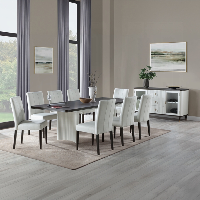 DN02955-9PC 9PC SETS Carena Dining Table w/Leaf + 8 Side Chairs