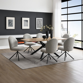 DN03765-7PC 7PC SETS Lawton Dining Table + 6 Side Chairs