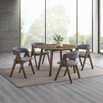 DN02915-7PC 7PC SETS Keiki Round Dining Table + 6 SIDE CHAIRS