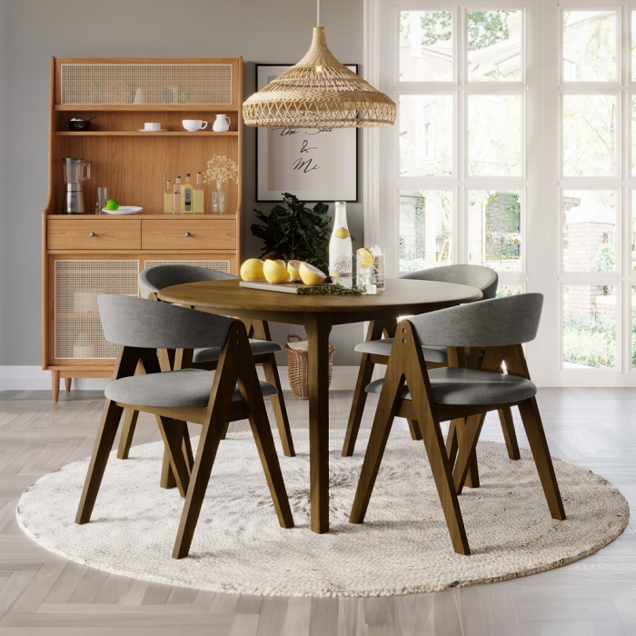 DN02915-5PC 5PC SETS Keiki Round Dining Table + 4 SIDE CHAIRS