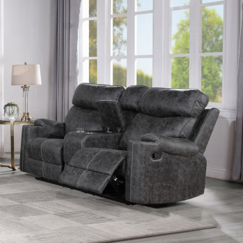 LV02571 Hirah Motion Loveseat w/Console & USB Port
