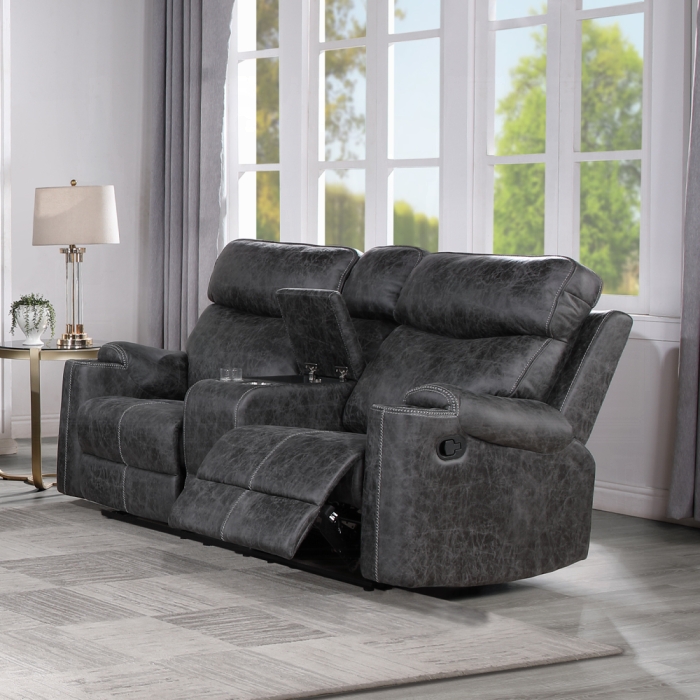 LV02571 Hirah Motion Loveseat w/Console & USB Port