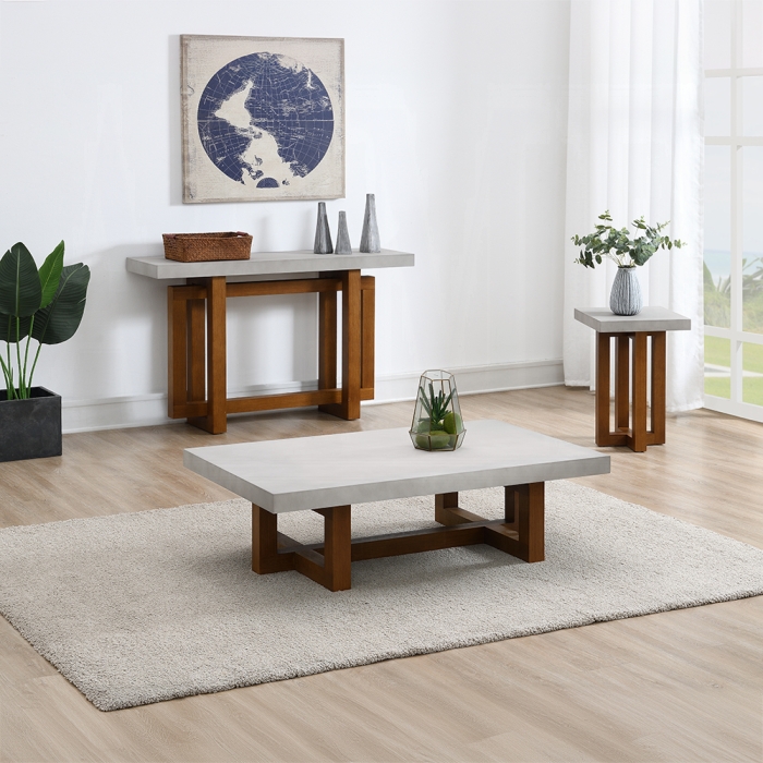 LV03015-3PC 3PC SETS Keven Coffee Table + Sofa Table + End Table