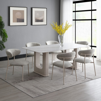 DN02705-7PC 7PC SETS Kalam Dining Table + 6 Side Chairs