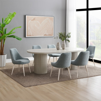 DN03695-7PC  7PC SETS Laela Dining Table + 6 Side Chairs