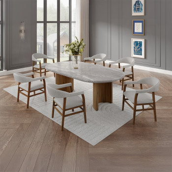 DN03095-7PC 7PC SETS Darcy Dining Table + 6 Side Chairs