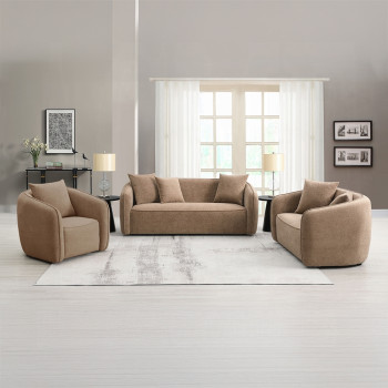 LV03600-2PC 2PC SETS Keith Sofa w/3 Pillows + Loveseat