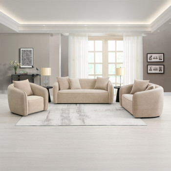 LV03610-2PC 2PC SETS Keith Sofa w/3 Pillows + Loveseat