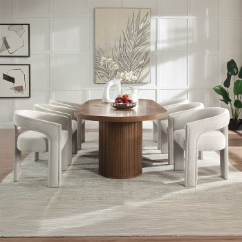 DN02855-7PC1 7PC SETS Gamarya Dining Table + 6 Side Chairs