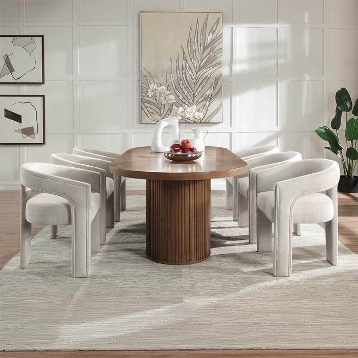 DN02855-7PC1 7PC SETS Gamarya Dining Table + 6 Side Chairs