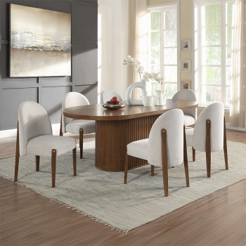DN02855-7PC 7PC SETS Gamarya Dining Table + 6 Side Chairs