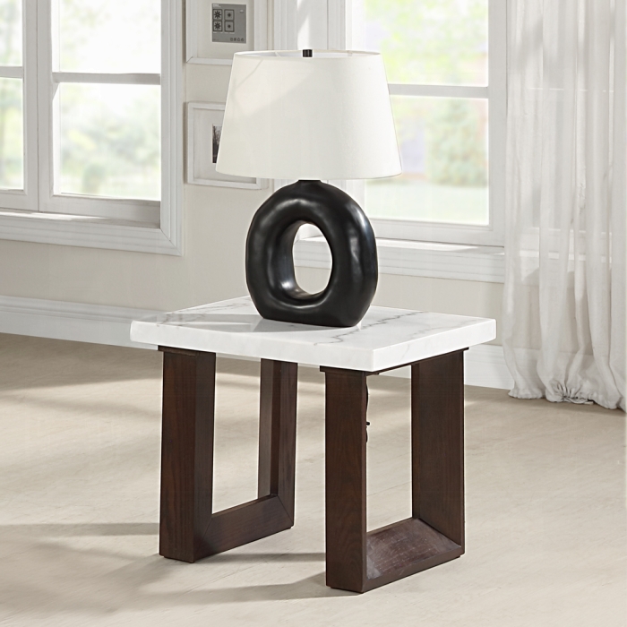 LV03206 Edwyn End Table w/Marble Top