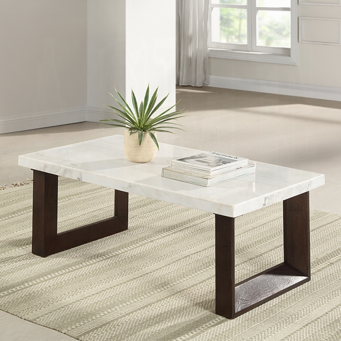 LV03205 Edwyn Coffee Table w/Marble Top