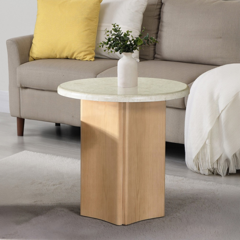 LV03006 Qwin End Table W/Marble Top